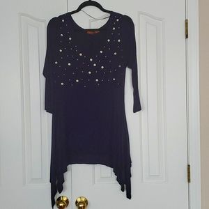 Navy Blue 3/4 Sleeve Tunic